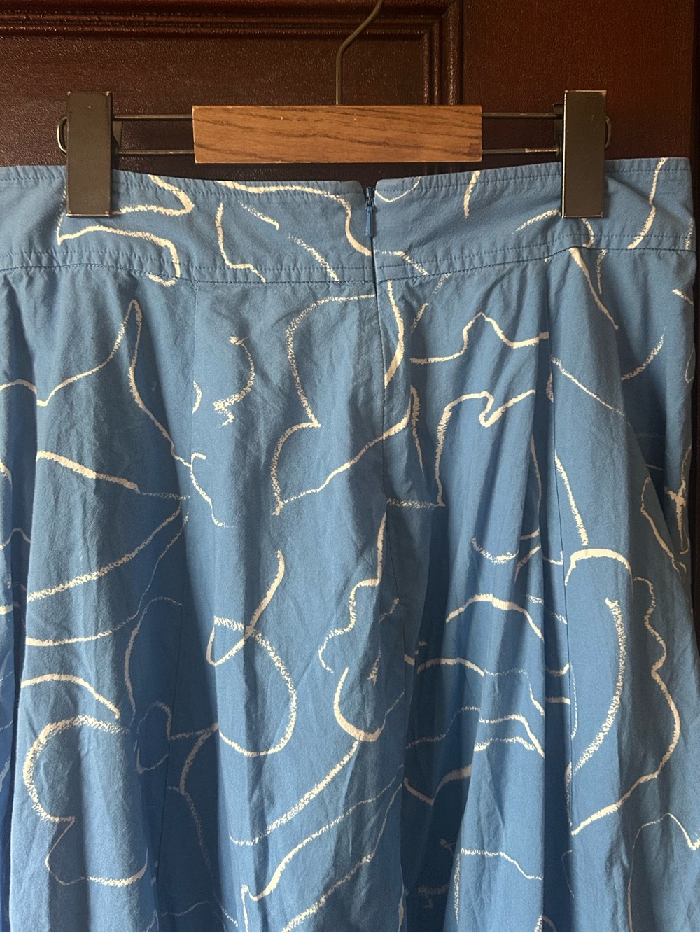 Madewell Signature Cotton Poplin Maxi Skirt in Abstract Blue Floral Size 6 - Picture 7 of 8